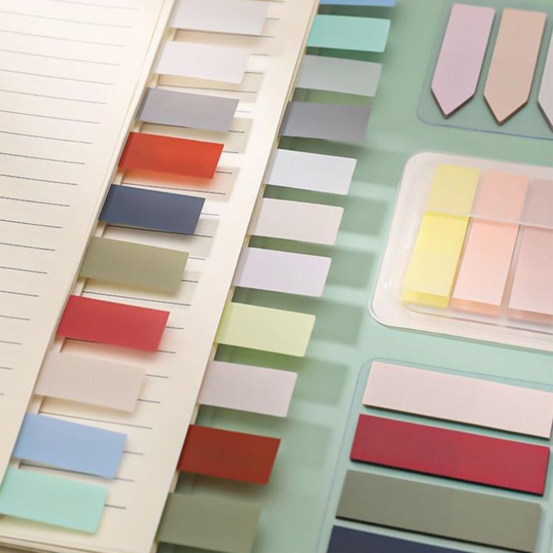 Giấy note ghi chú set 100 tờ - giấy note đánh dấu trang - giấy phân trang note ký văn phòng phẩm Hikoma