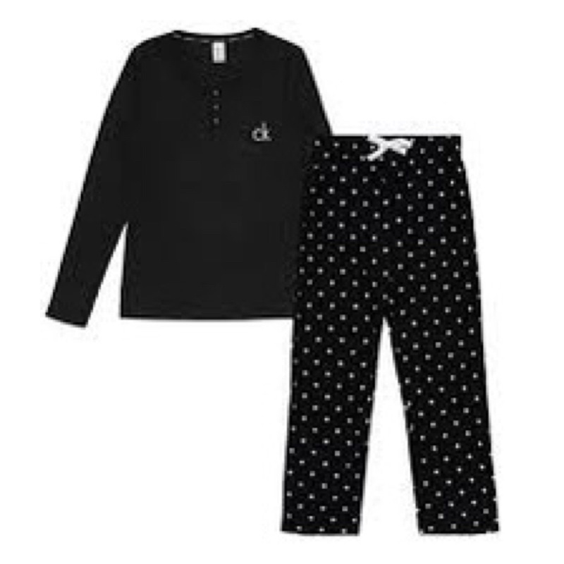 BỘ PAJAMA CALVIN KLEIN WOMEN’S LONG SLEEVE SHIRT ANHD PANT 2PIECE PAJAMA SET