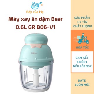 Máy xay ăn dăm cho bé bear mini cầm tay tiện lợi thiết kế 3 lưỡi dao sắc bén, chất liệu thuỷ tinh borosilicat cao cấp