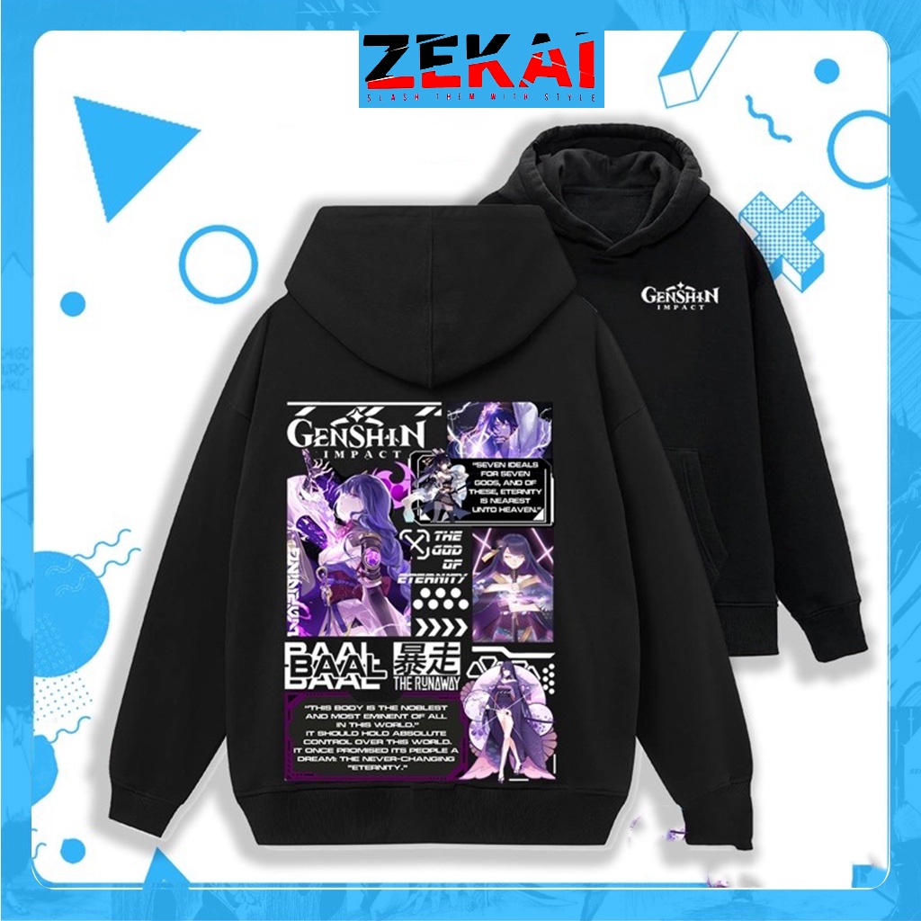 BST Áo Hoodie Game Genshin Impact - 9 Mẫu in hình Xiao - Raiden - Yae - Ganyu