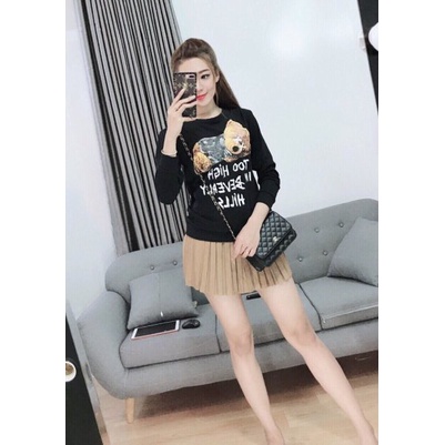 Áo Thun Nữ Tay Dài Hình Gấu Chất Dày Dặn Cao Cấp ÁO THUN TAY DÀI NỮ