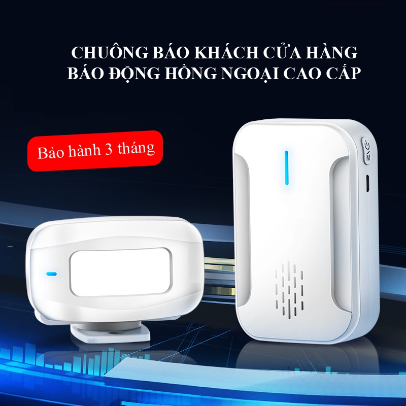 Chuông báo khách cửa hàng, báo động chống trộm cảm biến hồng ngoại CTFAST, lời chào báo khách ghé thăm, dọa trộm