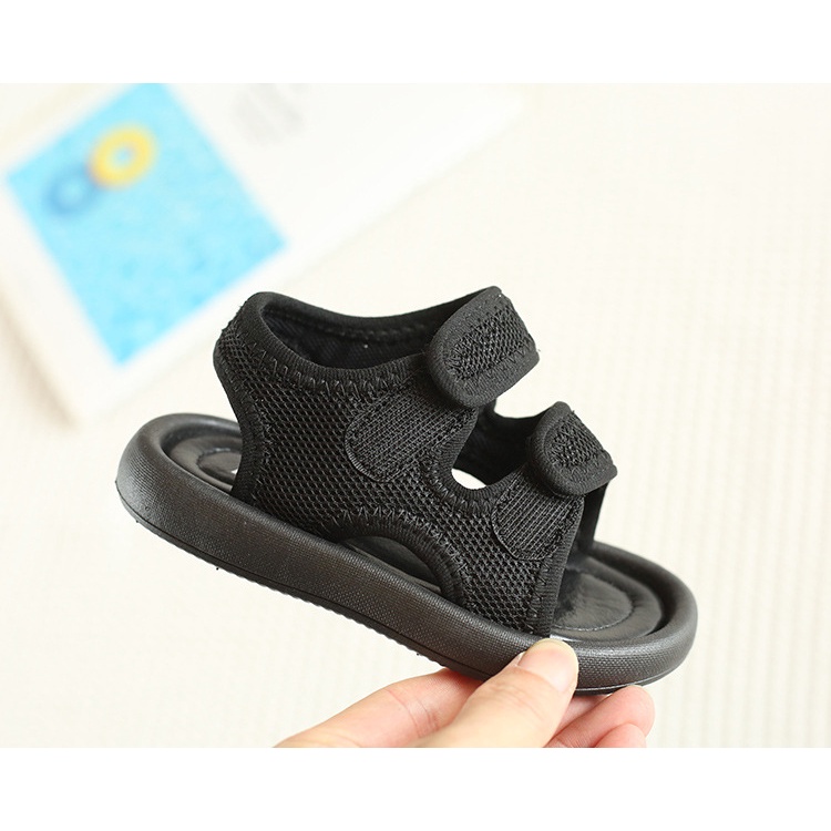 Dép sandal cho bé quai chéo thoáng chân chất da PU siêu mềm MG baby đế cao su mềm