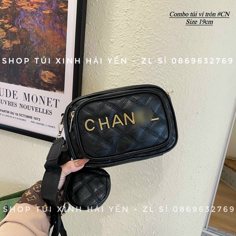 Túi đeo chéo, túi bộ đôi trần trám có túi nhỏ mác nổi kiểu dáng thời trang cute dễ thương tiện dụng đi học đi làm