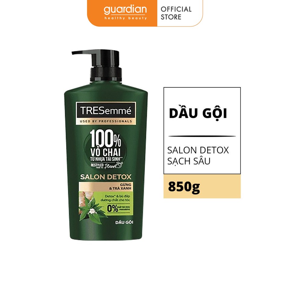 Dầu Gội Sạch Sâu TRESemmé Salon Detox Gừng & Trà Xanh 850Gr