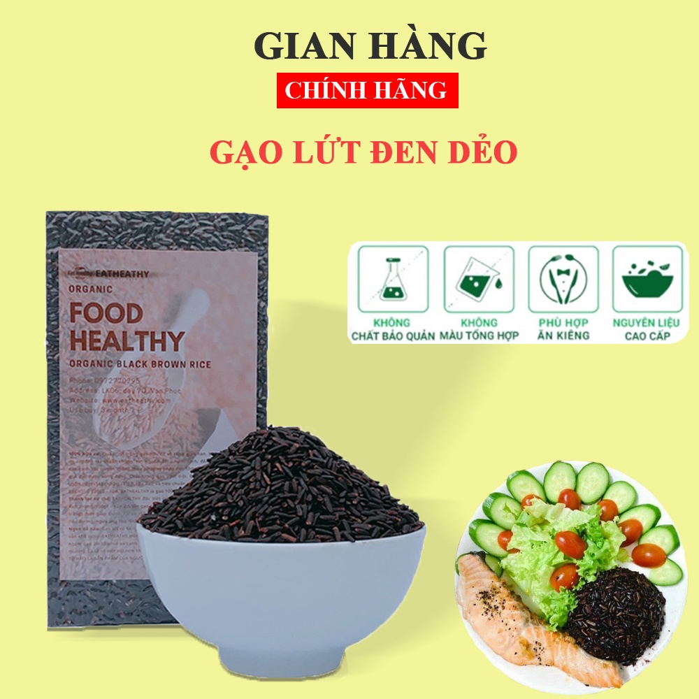 Gạo Lứt Đen (Gạo lứt tím than) dành cho ăn kiêng, Gạo lứt đen dẻo Điện Biên (1Kg)