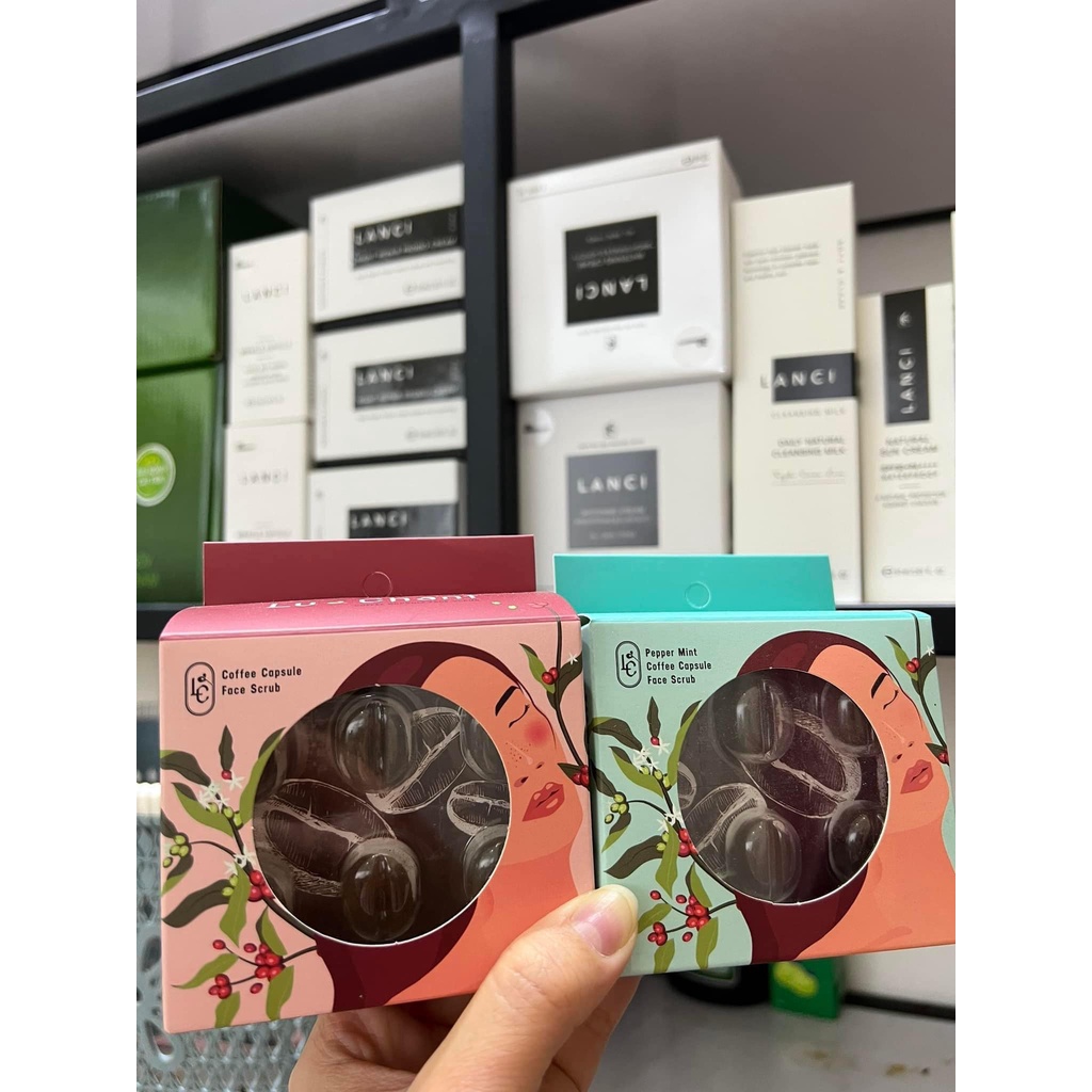 Tẩy Tế Bào Chết Hạt Cà Phê Lanci Pepper Mint Coffee Capsule Face Scrub