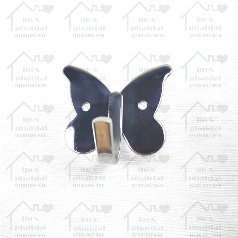 Móc treo đồ nhà tắm 100% Inox đặc PHÁT ĐẠT không rỉ sét, Móc đơn inox hình táo, ngôi sao, bướm, tim