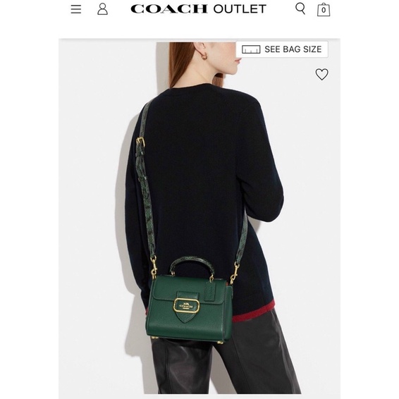 Túi Coach phối rắn da thật