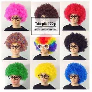 Tóc giả hoá trang cosplay đủ màu (Tóc hề) nặng 170g dày và nhiều nhất VN