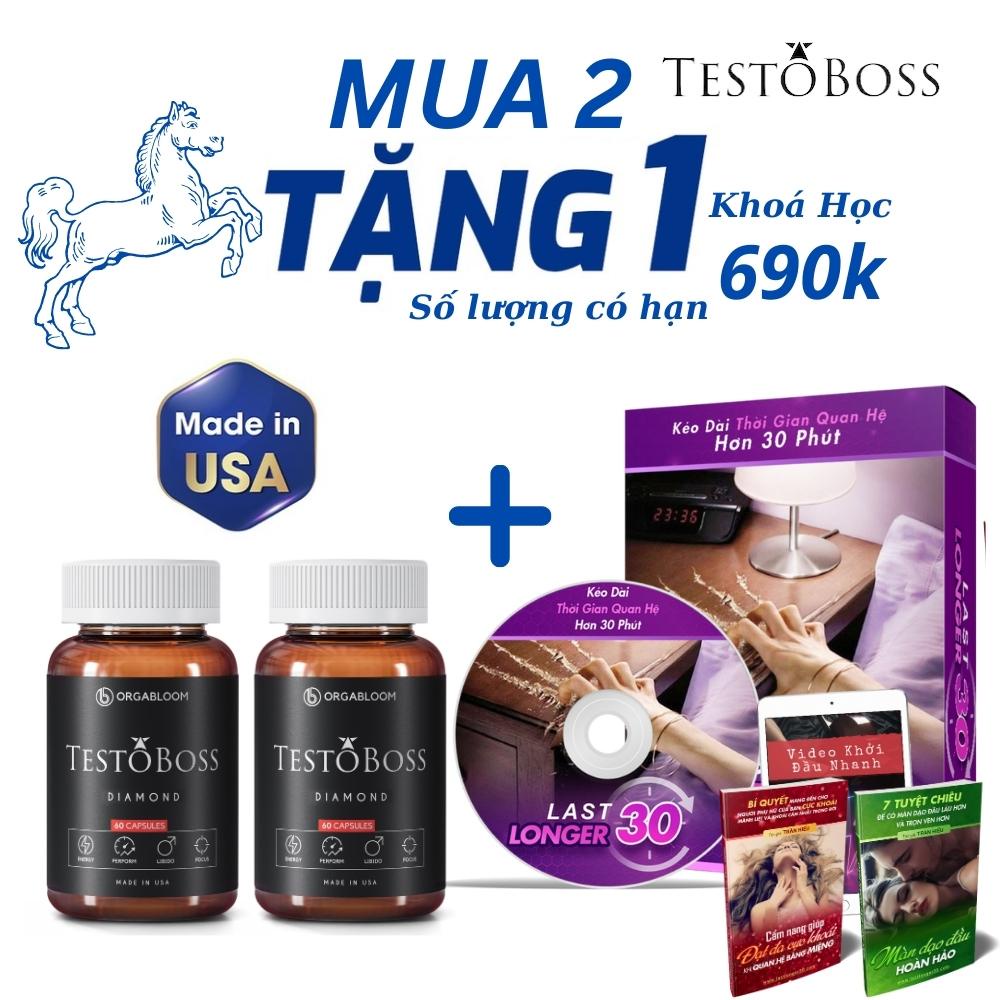 Viên uống TESTOBOSS Mỹ - Bộ 3 Tinh hàu, Cỏ sừng dê