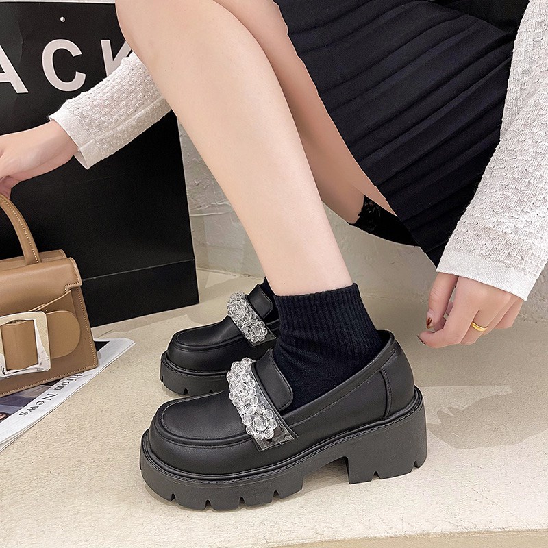 Giày đốc nữ đế cao chất da cao cấp ERIC