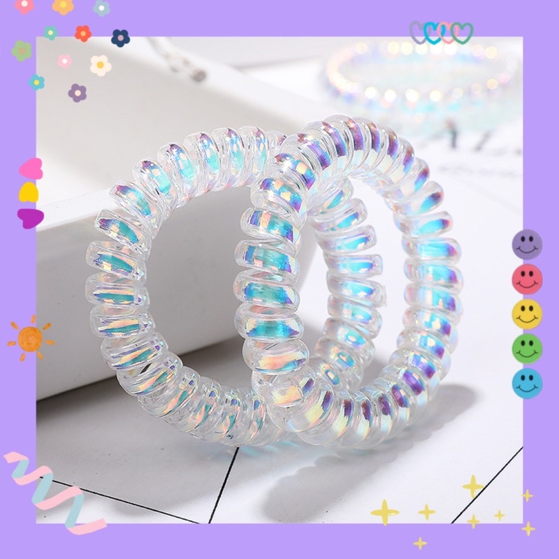 Thun lò xo buộc cột tóc 🫧chống gãy rụng ánh HOLOGRAM 🫧