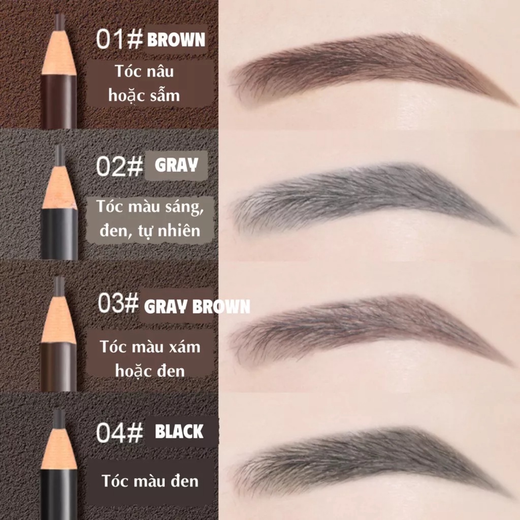 Chì xé kẻ mày WODWOD cứng phẩy sợi Eyebrow Pencil sắc nét chuyên dùng cho Makeup trang điểm | BigBuy360 - bigbuy360.vn