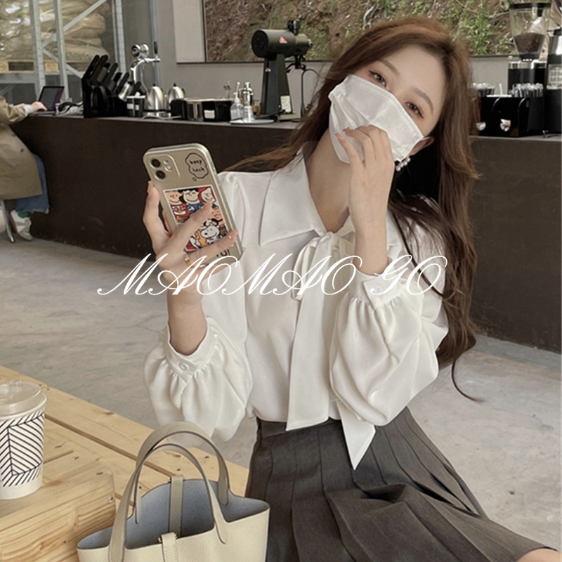 Maomao GO Nơ Áo Sơ Mi Nữ Mới 2023