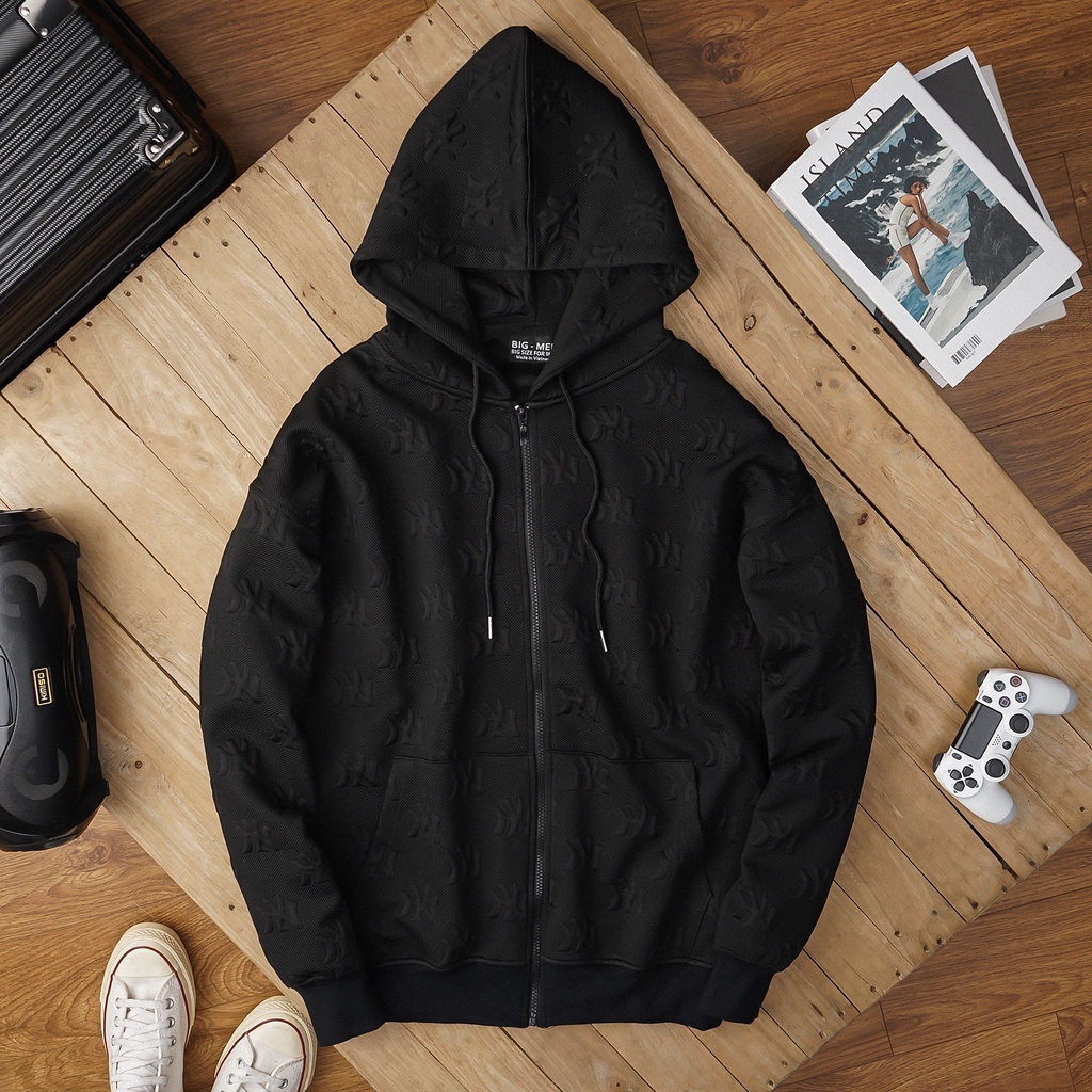 Big size< 130 kg - Áo khoác chất vải xốp dập nổi NY unisex chống nắng bigsize nam