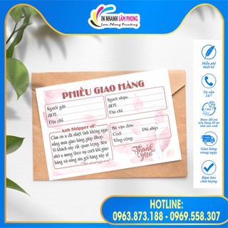 [PHIẾU GIAO HÀNG] SET 50 tờ siêu xinh nhiều màu sắc - phiếu ship hàng nhiều mẫu hot size 10 x 15 cm