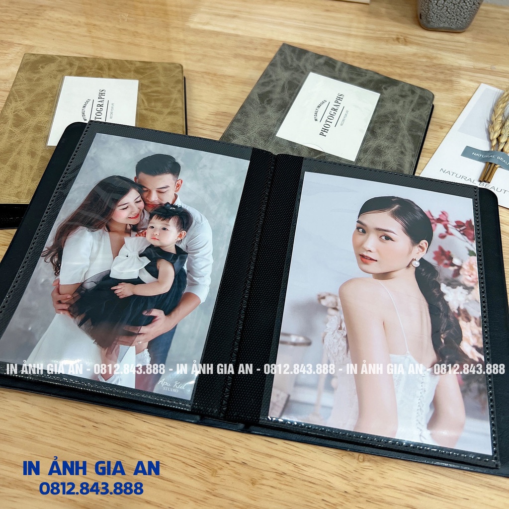 Album ảnh 7x10, 9x12, 10x15 bìa vân da Vintage để 32-36-72 ảnh - Ship Hỏa Tốc