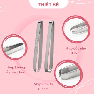 Set 2 nhíp inox KAI Nhật Bản