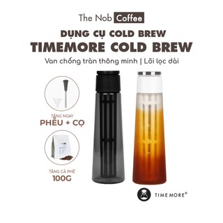 Chai Cold Brew Timemore - pha cà phê lạnh cao cấp tích hợp van chống tràn | Tặng kèm phễu đong, cọ rửa và cà phê
