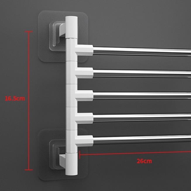 Giá treo khăn 5 nhánh thép không gỉ xoay 180 độ tiên dụng
