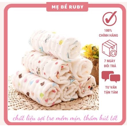 Khăn xô nhăn 6 lớp 100% cotton siêu mềm, khăn rửa mặt cho bé hàng xuất khẩu