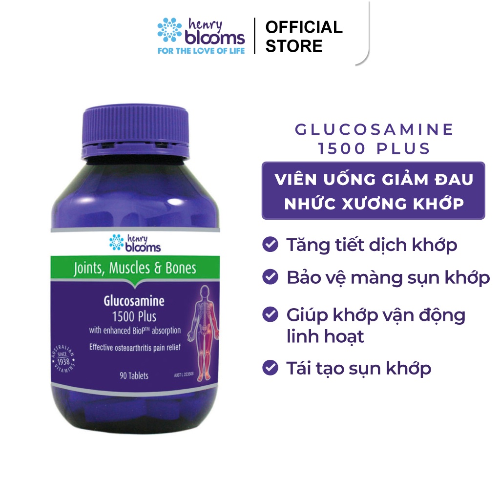 Glucosamine 1500 Plus Henry Blooms - Xua Tan Nỗi Lo Đau Nhức Xương Khớp