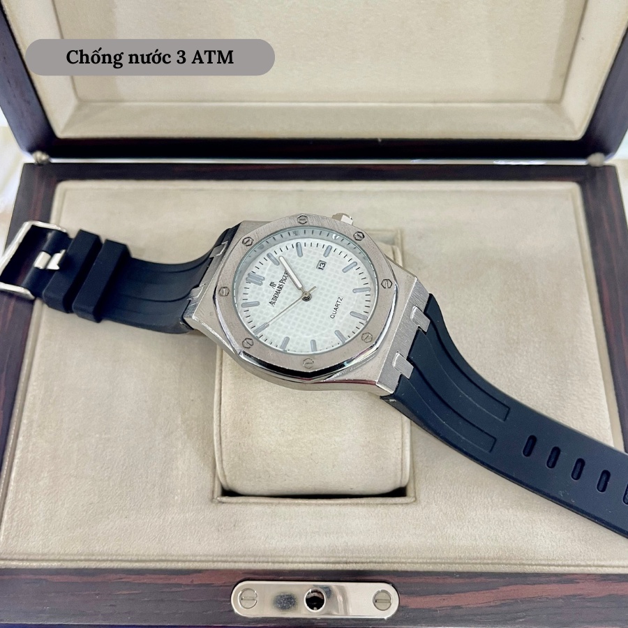 Đồng hồ nam Audemars Piguet Royal Oak Watch 15510ST máy Quartz mặt kính Mineral chống xước dây đeo tay cao su cao cấp