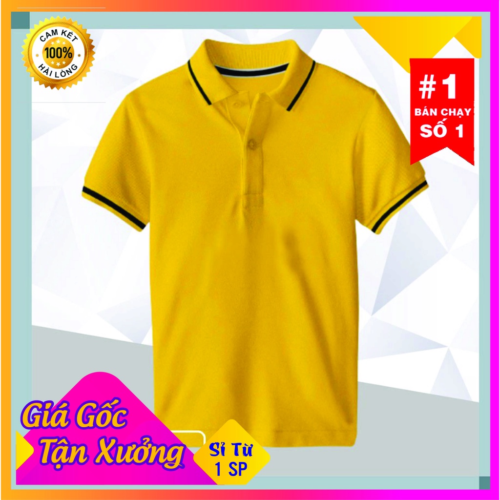 Áo Polo Mè Thể Thao Màu Vàng Sọc Đen - Hàng chất lượng cao, Giá Sỉ
