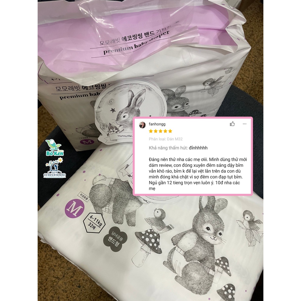 Bỉm 𝐌𝐨𝐦𝐨 𝐑𝐚𝐛𝐛𝐢𝐭 Nội Địa Hàn Quốc [100% Hàng Cao Cấp Chính Hãng; Bỉm Dán/Quấn S36/M32/L30/XL28]