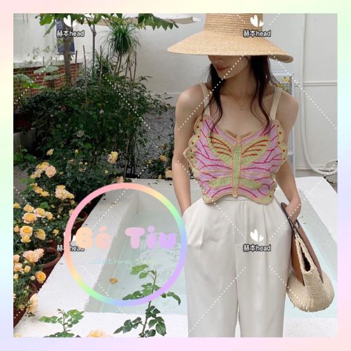 Áo Len 2 Dây hình bướm Nhã Nhặn Dành Cho Các Nàng Đi Biển | Bé Tiu Clothing