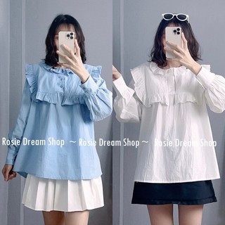 Áo sơ mi cổ bèo tiểu thư rosie