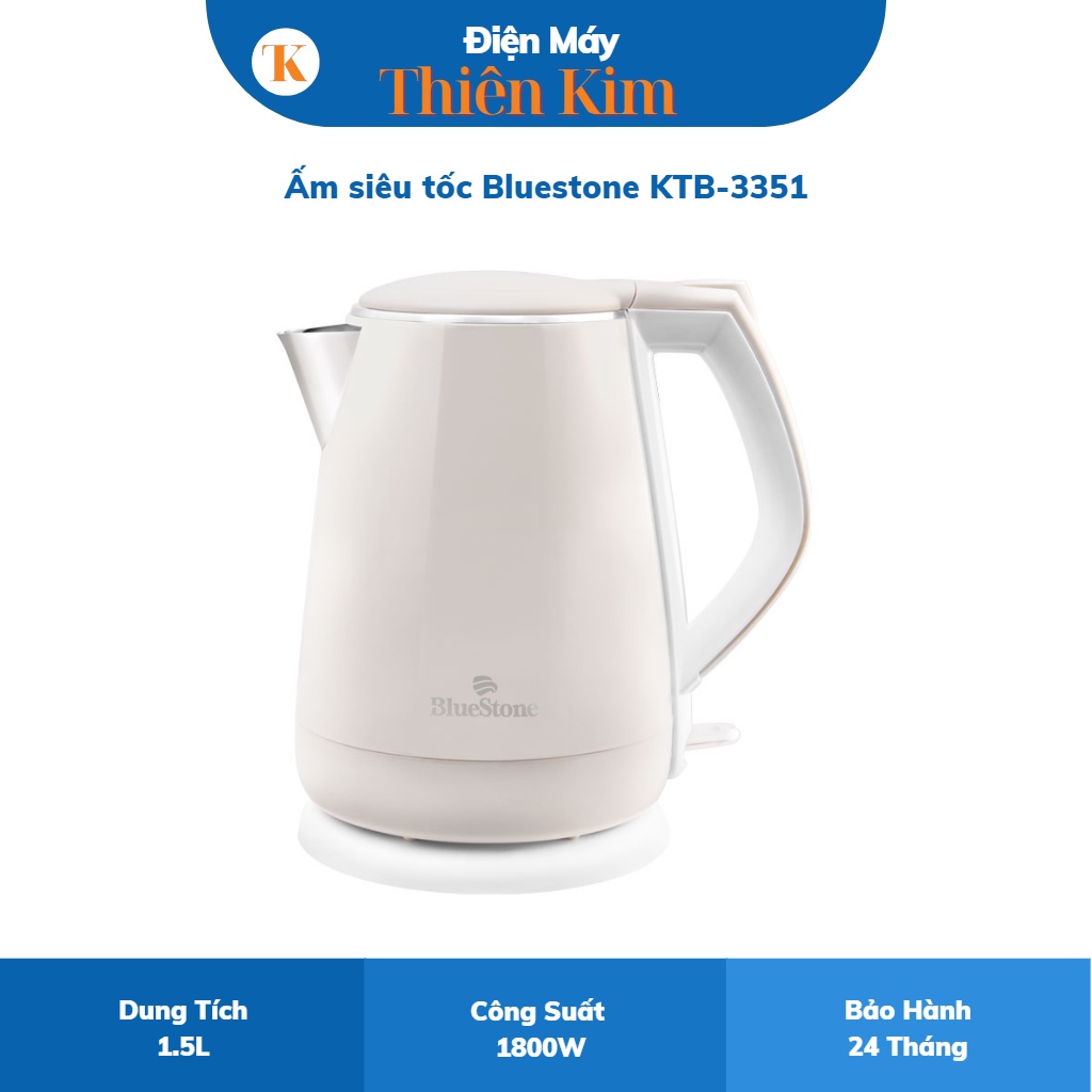 Ấm siêu tốc Bluestone KTB-3351 1.5L1800W ấm đun siêu tốc - Bảo Hành 24 Tháng Toàn Quốc
