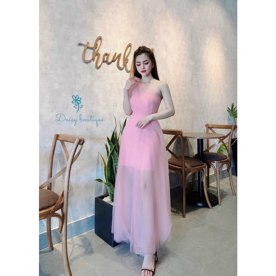 Đầm Nữ Vải Lưới Dáng Midi Có 3 Màu Trắng Hồng Đỏ Mặc Đi Chơi dự Tiệc Cực Sang , Thời Trang Tiểu Thư Bánh Bèo
