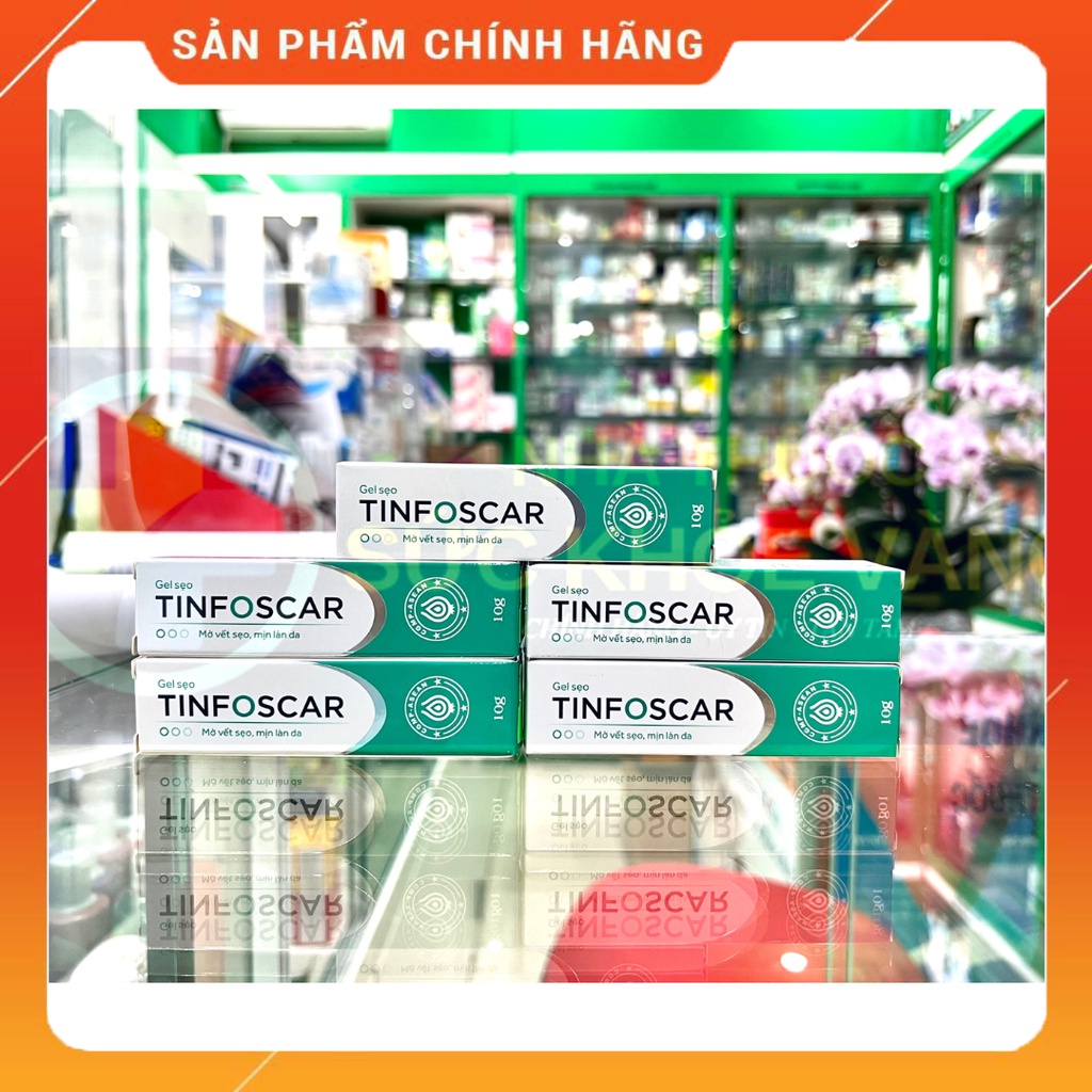 ✅ TINFOSCAR - Gel Mờ Sẹo, Giúp Giảm Sự Hình Thành Sẹo, Làm Mịn, Cung Cấp Độ Ẩm Và Đều Màu Da Tuýp 10g