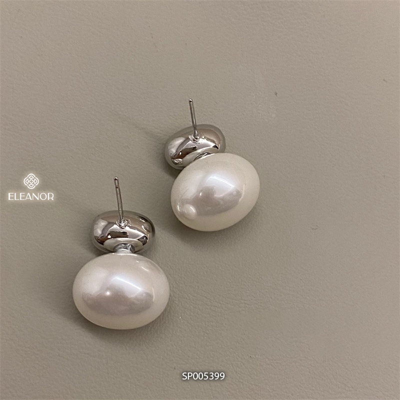 Bông tai nữ chuôi bạc 925 Eleanor Accessories thiết kế dáng hồ lô ngọc trai nhân tạo phụ kiện trang sức 5399