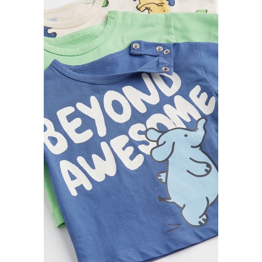 Set 3 áo phông cộc tay cho bé HM auth