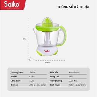 Máy vắt cam Saiko CJ-110
