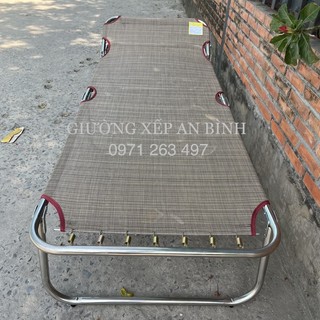Giường xếp INOX cao cấp, giường gấp văn phòng, khung inox 100%, vải lưới nhập khẩu siêu bền