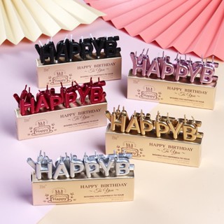 Nến Nhũ Chúc Mừng Sinh Nhật Happy Birthday Đủ Màu Cao 2.7Cm Rộng 2Cm - Nến Sinh Nhật Trang Trí Bánh - Trang Trí Bánh Kem