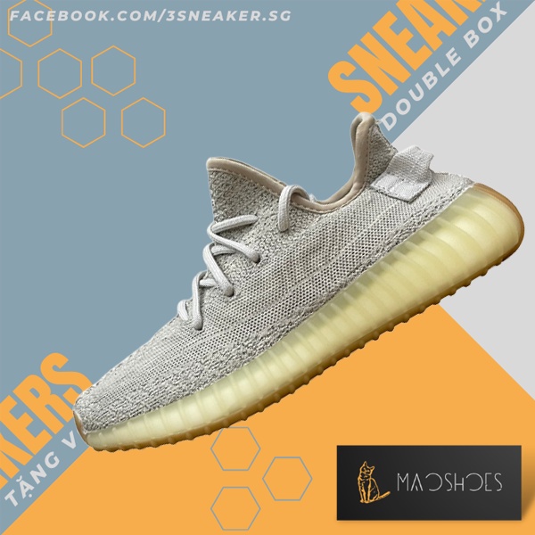 Giày Adidas Yeezy Boost 350 V2 Sesame, Yz 350 Xám Xi Măng kèm hộp bảo vệ và vớ