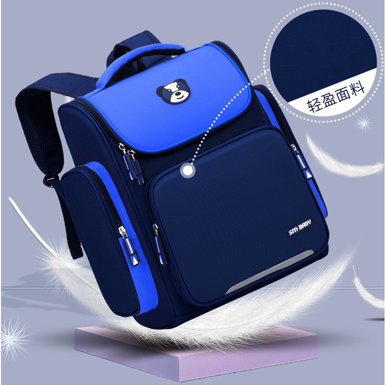 Balo Đi Học Cho Bé Trai, Bé Gái Chống Gù Chất Liệu Polyester Chống Thấm Siêu Nhẹ - NENON