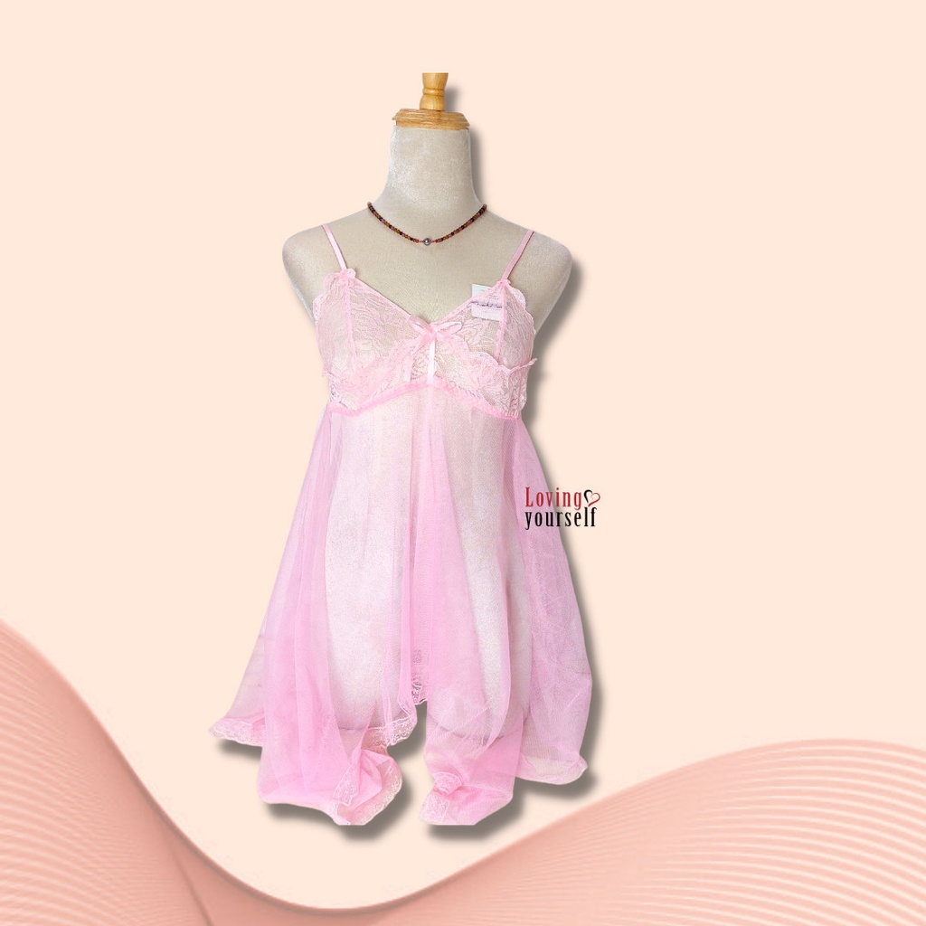 Váy/đầm ngủ chất liệu ren lưới gợi cảm, siêu mỏng thoáng khí LYEN005
