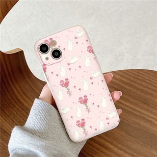 Ốp Điện Thoại Mềm Họa Tiết thỏ hoa hồng cho iphone 6/6splus/7/7plus/8/8plus/x/xs/11/12/13/14/pro/max/plus/promax-et02