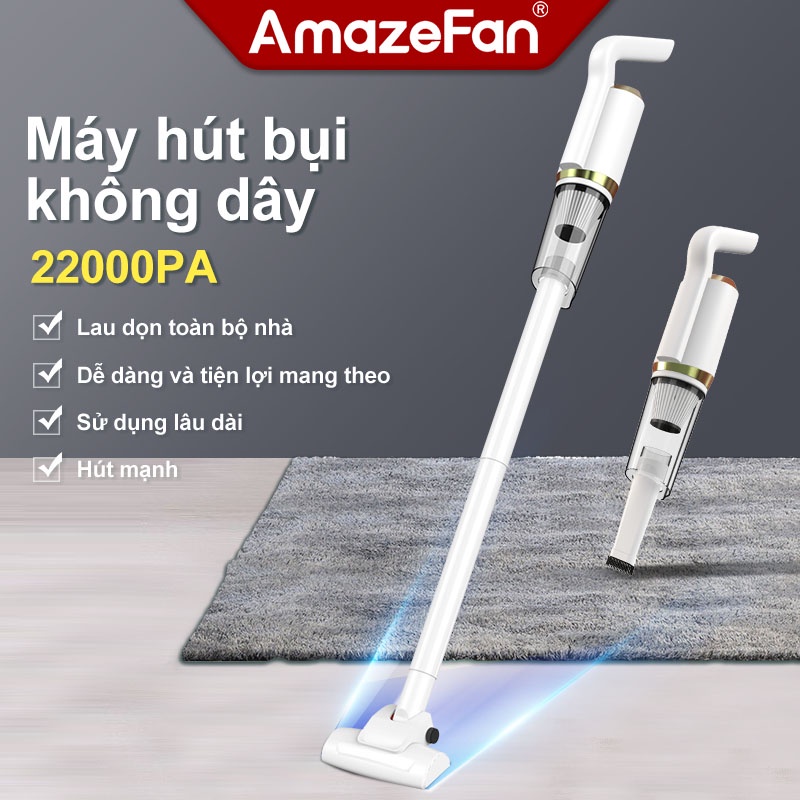 AmazeFan máy hút bụi cầm 22000Pa máy hút bụi không dây 4in1 Đa năng Lực hút cực mạnh Hút Bụi Giường,Thảm,Sofa