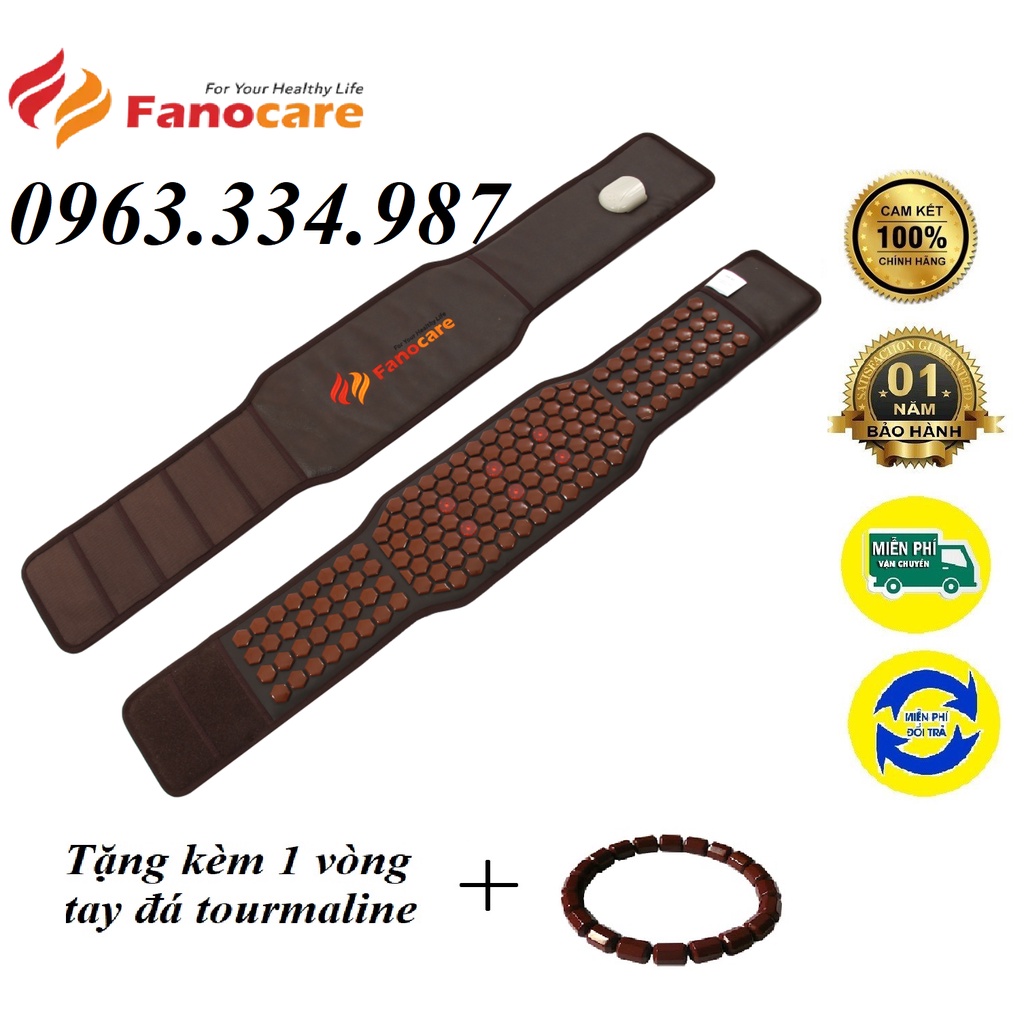 Đai đá nhiệt nóng tourmaline kèm laze giảm mỡ bụng, đau lưng đau cột sống thương hiệu Fanocare KT 25x140cm
