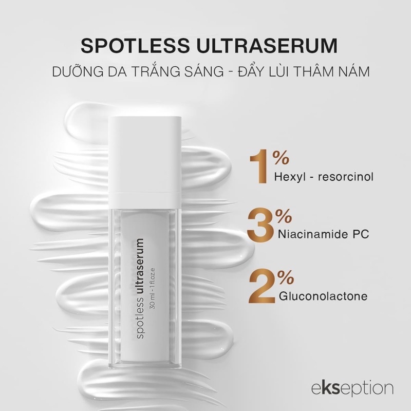 Serum EKSEPTION Spotless UltraSerum 30ml - Sáng Da, Mờ Nám Sạm, Giảm Thâm Mụn; Trẻ Hóa & Bảo Vệ Da