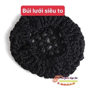 Kẹp tóc búi lưới đen đính hoa đen cao cấp