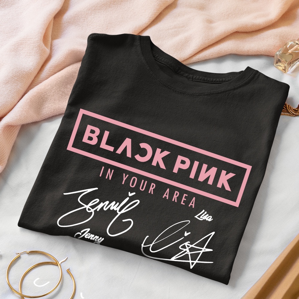 Áo Thun Black Pink Chư Kí Born Pink World Tour V-Blink 100% Cotton P1