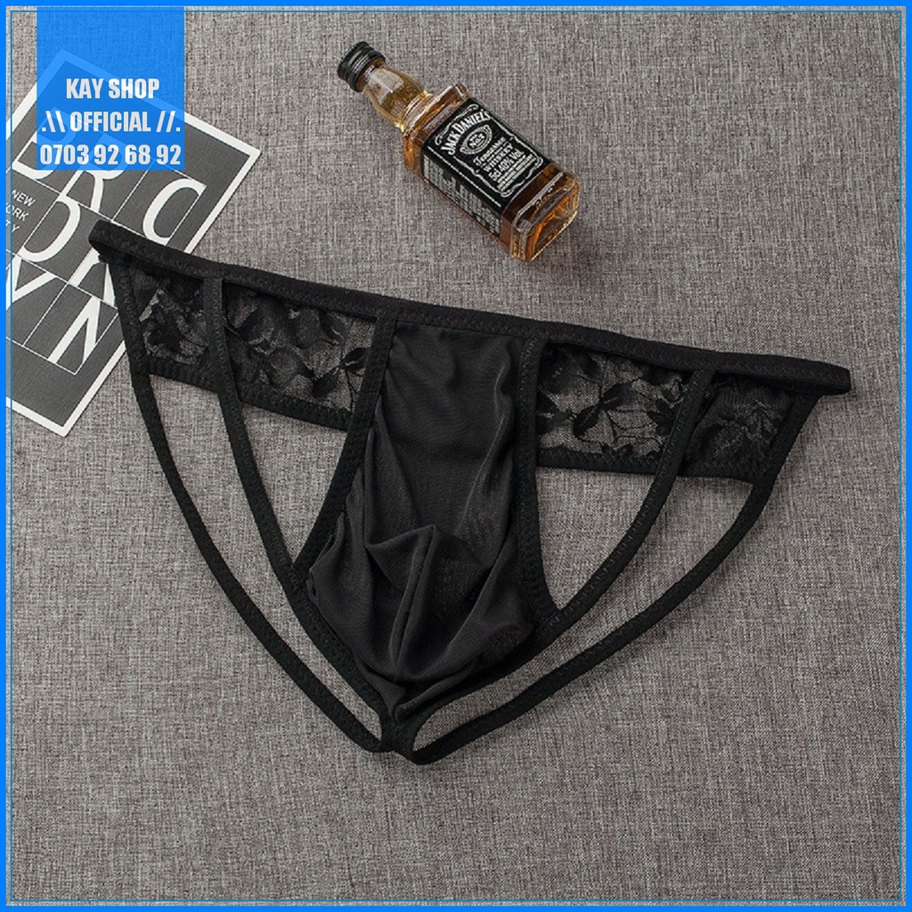 Quần lót lưới xuyên thấu dây sexy ren sau mông - Quần sịp nam gợi cảm cho nam khoe mông quyến rũ